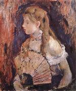 Berthe Morisot The girl holding the fan oil on canvas
